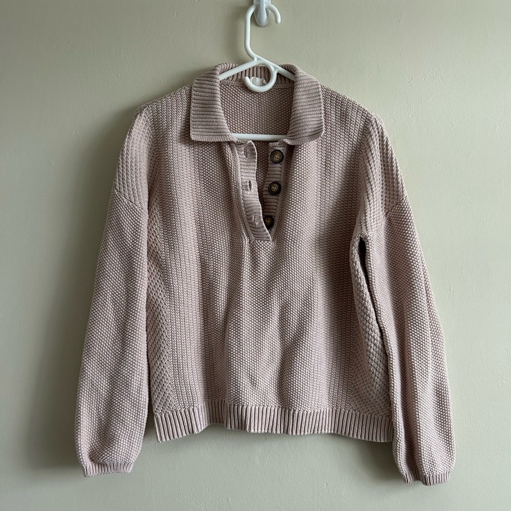 Poetry Pink Button-Up Sweater